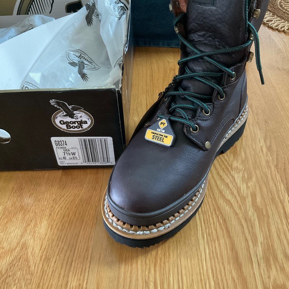 Steel Toe Leather Work Boot - Picture 3 of 8